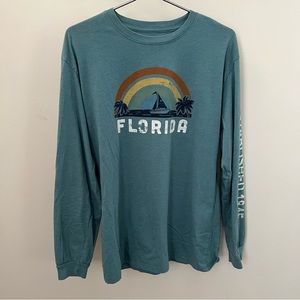 Home Free Men’s Green FLORIDA Established 1845 Long Sleeve Shirt Size Medium